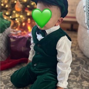 The Children's Place Green and White Kids Matching Set